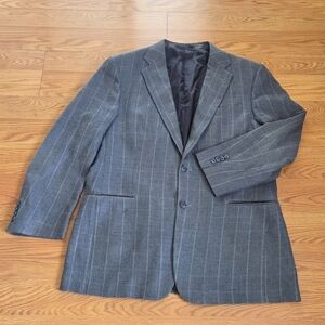 Joseph Abboud Jacket L 44L Blue Gray Glen Plaid Wool Silk Blazer USA Sport Coat